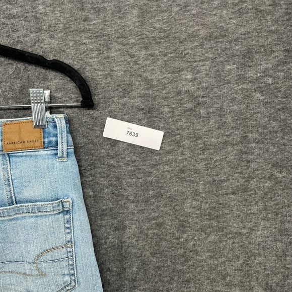 American Eagle Skirt Womens 0 Hi-Rise A Line Denim Jean Button Front Coastal Min - Picture 10 of 10